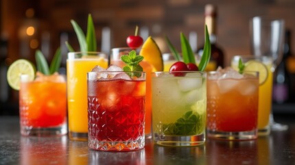 Fototapeta premium Top-Selling Colorful Cocktails for Parties