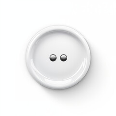 White TwoHole Button Top View Closeup