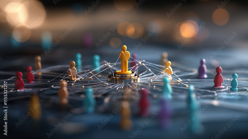 Poster connecting people through networks, showcasing collaboration and unity