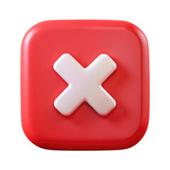 Obraz premium red cross button 3d icon in cartoon plastic style minimal isolated on transparent white background, clipping path