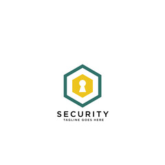 Modern Shield Hexagon Security Logo Design