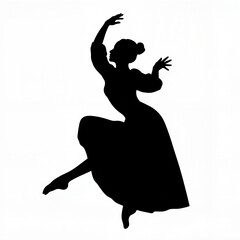 Silhouette of a ballerina in mid-leap


