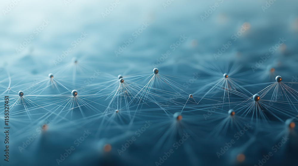 Aufkleber network of soft 3d geometric figures creates mesmerizing visual effect
