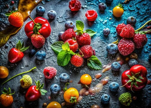 Imperfect grayscale, plastic-textured food shots: grunge aesthetics redefined.