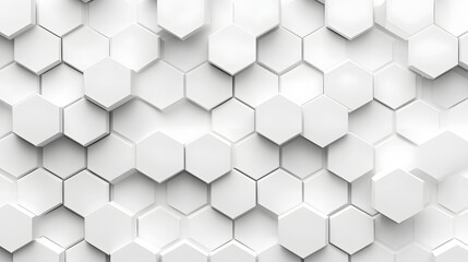 Naklejka premium Abstract White Hexagonal Geometric Pattern Background