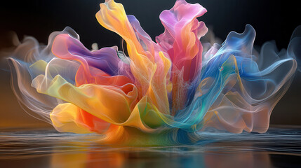 vibrant, flowing network of colorful waves creates stunning visual display. blend of hues evokes sense of movement and energy