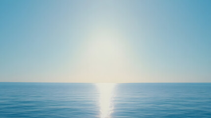 Fototapeta premium Serene sunrise over calm ocean coastal landscape photography tranquil seascape aerial view nature's beauty