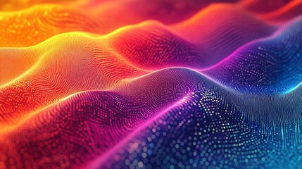 Fototapeta premium Vibrant 3D Render: Abstract Colorful Waves. AI Generated