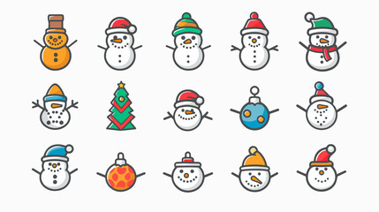 Festive Snowman Icon for Christmas Celebration - Decorative Holiday Symbol Design