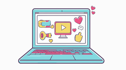 Social Media Marketing: Using Video on Laptop for Digital Marketing Strategies