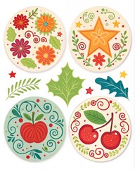 Festive Fruit and Floral Patterns