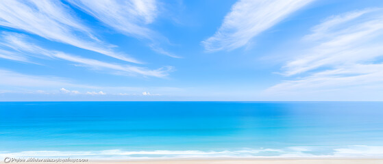 Tranquil ocean breeze seaside paradise landscape photography bright blue skies panoramic view nature's serenity