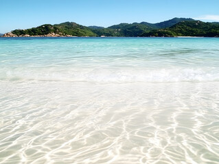 Tranquil seascape view tropical beach nature photography serene environment horizontal panorama relaxation concept