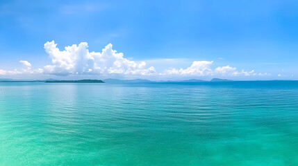 Fototapeta premium Tranquil ocean view tropical paradise landscape photography serene waters aerial perspective nature's beauty