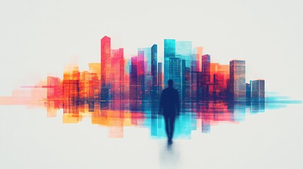 Fototapeta premium Digital transformation driven by integration and modernization, a smart city with interconnected transport.