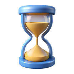 Time clock. Sand clock icon. Realistic 3d design In plastic cartoon style. Old watch. Hourglass vintage.
