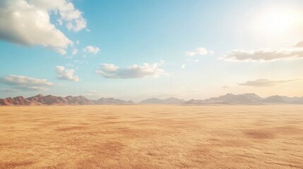 Serene desert landscape under a vast sky.