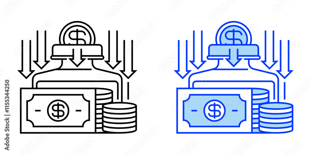 Poster savings jar line icon. linear style sign for mobile concept and web design. outline vector icon.
