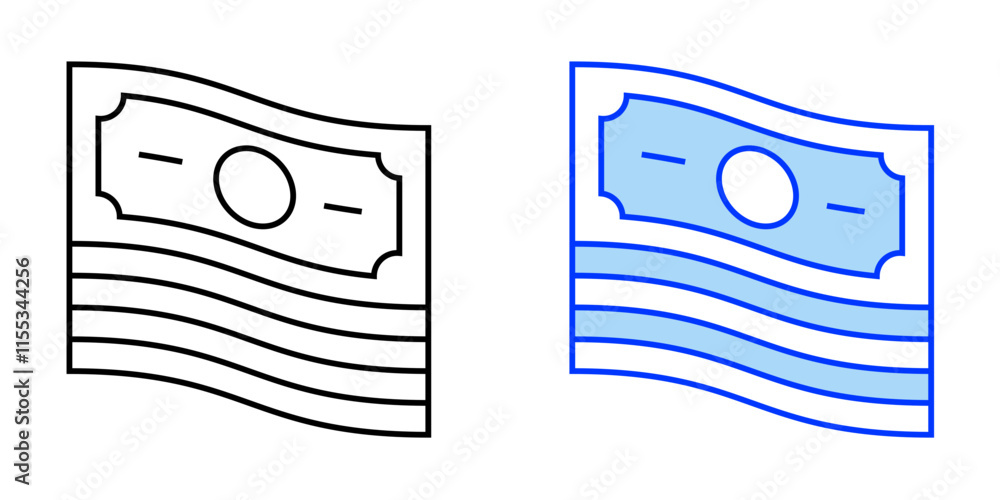 Poster money stack line icon. linear style sign for mobile concept and web design. outline vector icon.