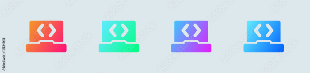Poster software solid icon in gradient colors. application signs vector illustration.