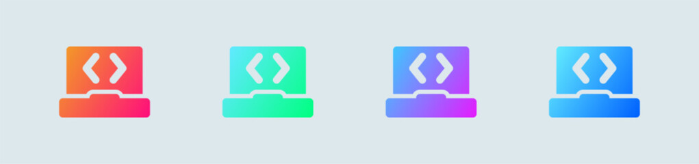 Software solid icon in gradient colors. Application signs vector illustration.