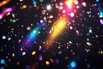 Fototapeta premium Beautiful iridescent light on black background