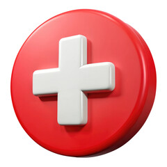 Obraz premium cross button 3d icon in cartoon plastic style minimal isolated on transparent white background, clipping path