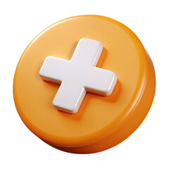 Obraz premium cross button 3d icon in cartoon plastic style minimal isolated on transparent white background, clipping path