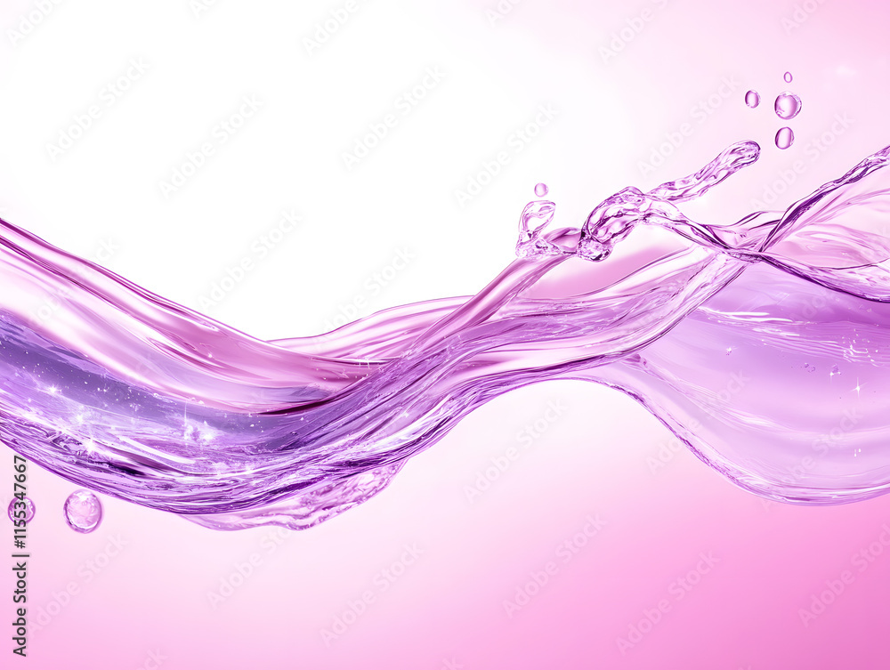 Poster dynamic water splash in pink background abstract art fluid motion artistic environment close-up view