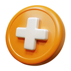 Obraz premium cross button 3d icon in cartoon plastic style minimal isolated on transparent white background, clipping path
