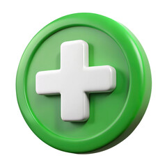 Obraz premium cross button 3d icon in cartoon plastic style minimal isolated on transparent white background, clipping path