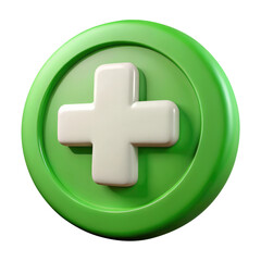 Obraz premium cross button 3d icon in cartoon plastic style minimal isolated on transparent white background, clipping path