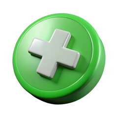 Obraz premium cross button 3d icon in cartoon plastic style minimal isolated on transparent white background, clipping path