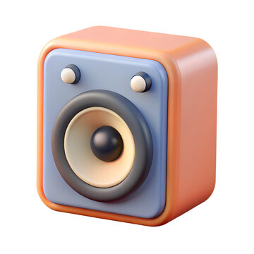 Plastic 3d audio speaker icon