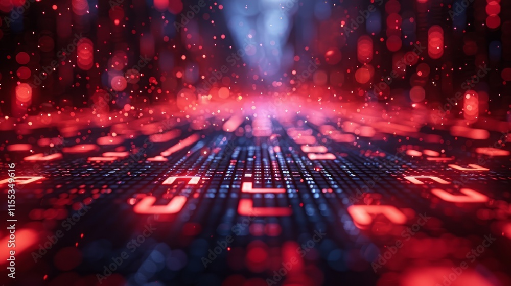 Aufkleber abstract red and blue digital background with bokeh effect.