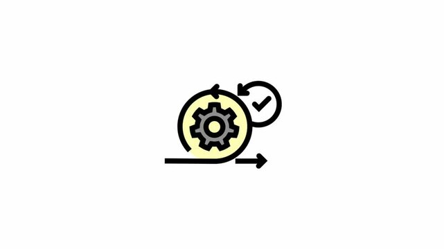 Modern Agile sprint circle animated icon - Agile and teamwork symbol motion design