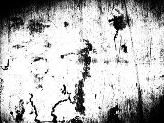 Grunge background of black and white. Abstract illustration texture of cracks, chips, dot isolated on transparent background PNG file
