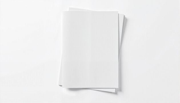 A4 printable paper mockup stacked on white background with copy space
