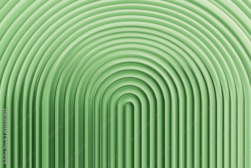 Poster A minimalist arc pattern in soft greens and blues, fading into the background