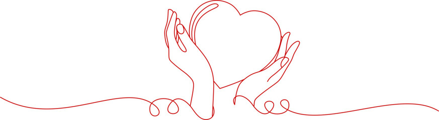 line art hand illustration background for a valentine's day