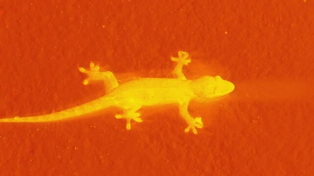 Thermal image of heart beat of a gecko lizard