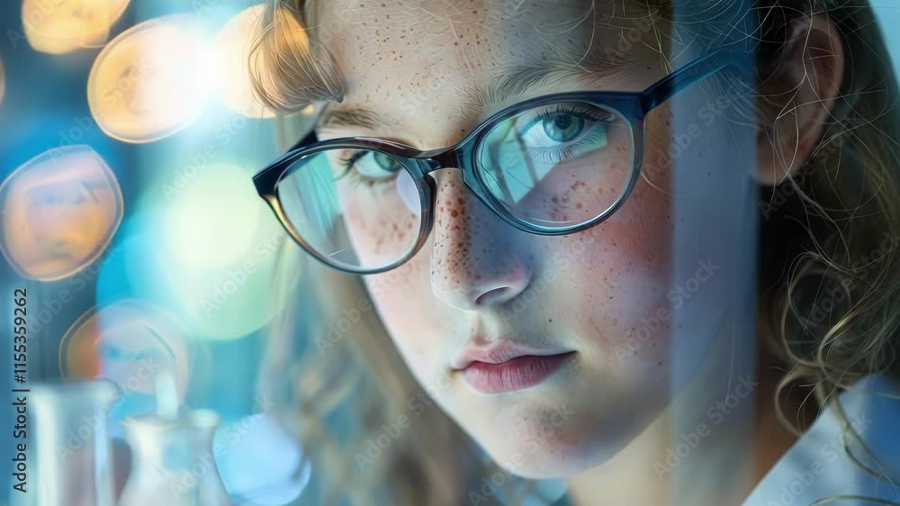 Poster a glimpse into the world of budding scientists with defocused projects and curious faces filling the