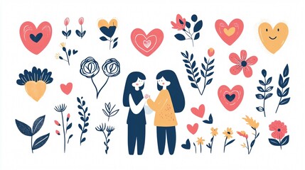 Abstract Love Elements Collection for Creative Designs