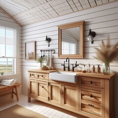 4 Shiplap Walls White walls with shiplap accents farmhouse sink