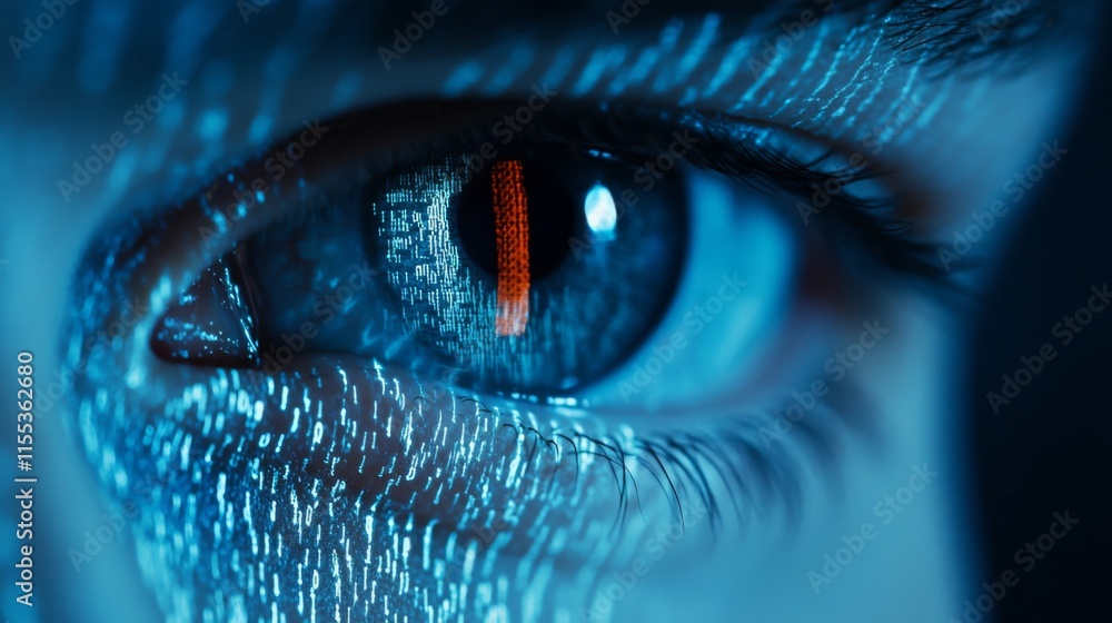 Poster eye examining data security and privacy concepts