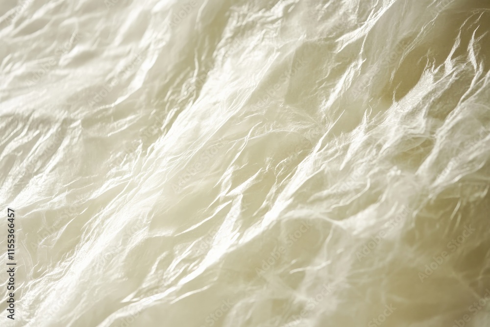 Aufkleber a detailed close-up of a crumpled sheet of translucent material, showcasing intricate folds and a de