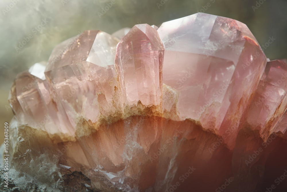 Poster this image showcases a mesmerizing close-up of a pink crystal formation, highlighting the intricate 