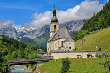 Church in Ramsau, Berchtesgadener Land, Bavaria