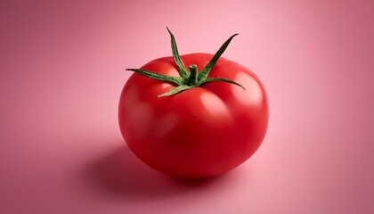 crimson tomato on the pink background