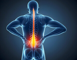 Lower Back Pain: Anatomy Illustration of Spinal Column and Vertebrae
